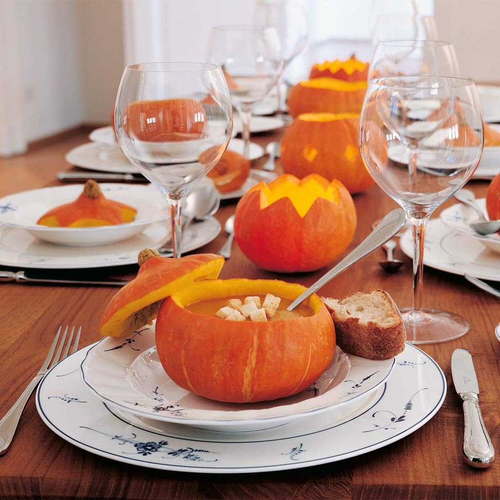 Villeroy und Boch Vieux Luxembourg Platzteller, 30 cm, Premium Porzellan, Weiss/Blau 30 cm Buffetpla