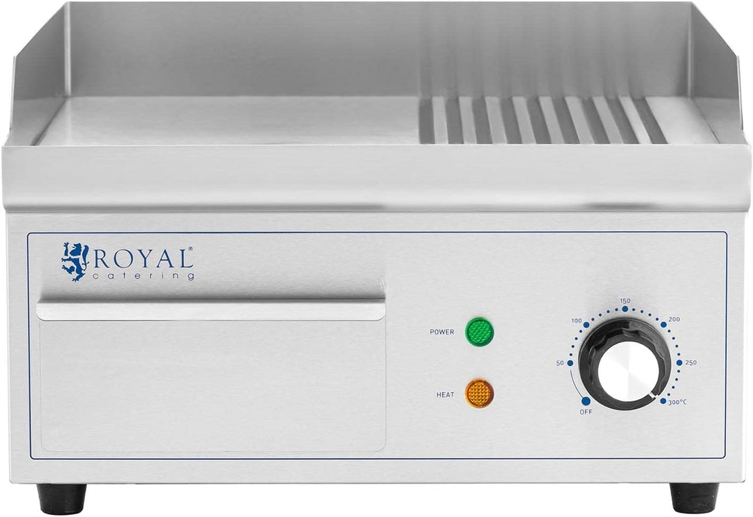 Royal Catering RCPG45-M Elektro Grillplatte 360 x 380 mm gerippt und glatt 2.000 W Elektrogrill Gril