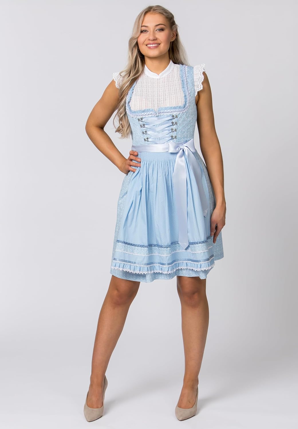 Stockerpoint Damen Dirndl Kim Kleid für besondere Anlässe 40 Hellblau, 40 Hellblau