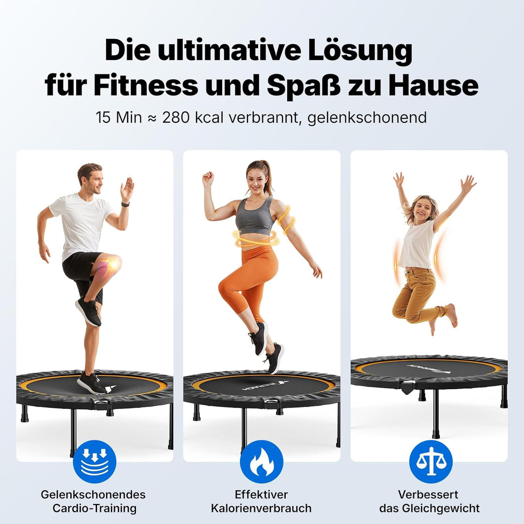 MERACH Mini Trampolin - 102cm/122cm Fitness Trampolin Faltbar, Maximale Belastung 150 KG, Trampoline