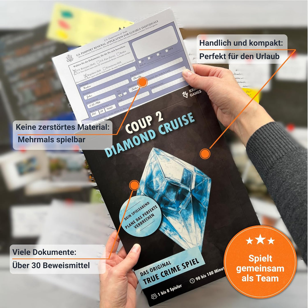 Coup Spiele – Reales Verbrecher-Spiel für zu Hause – Krimi-Spiele für Erwachsene (Coup 2: Diamond Cr