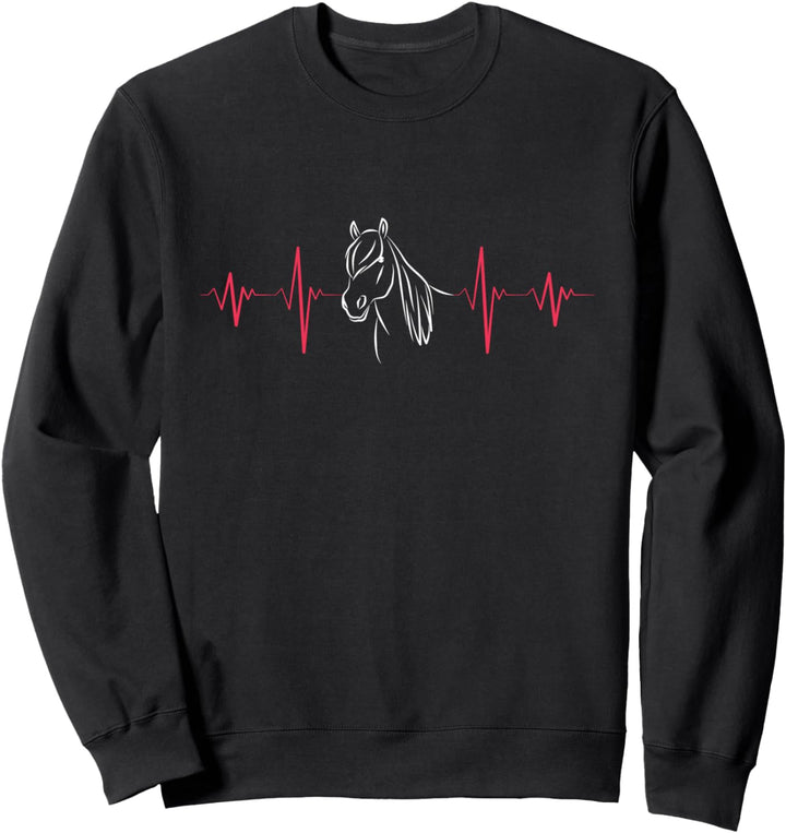 Herzschlag mit Pferde Reiten für Reiter Sweatshirt