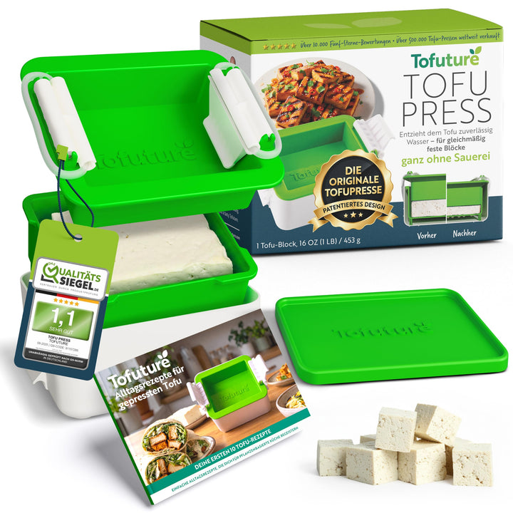 Tofu Press – Das Original, BPA-frei, spülmaschinenfest – Für festeren, schmackhafteren Tofu – Einfac