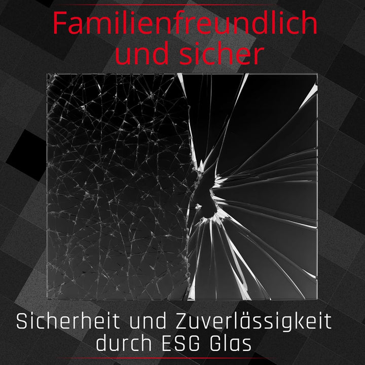 BIJON Funkenschutz-Platte mit Facettenschliff, Glasplatte Kaminofen, Kaminschutz mit ESG Sicherheits