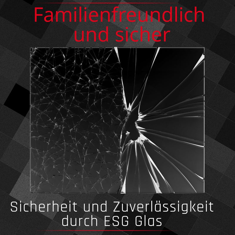 BIJON Funkenschutz-Platte mit Facettenschliff | Glasplatte Kaminofen | Kaminschutz mit ESG Sicherhei
