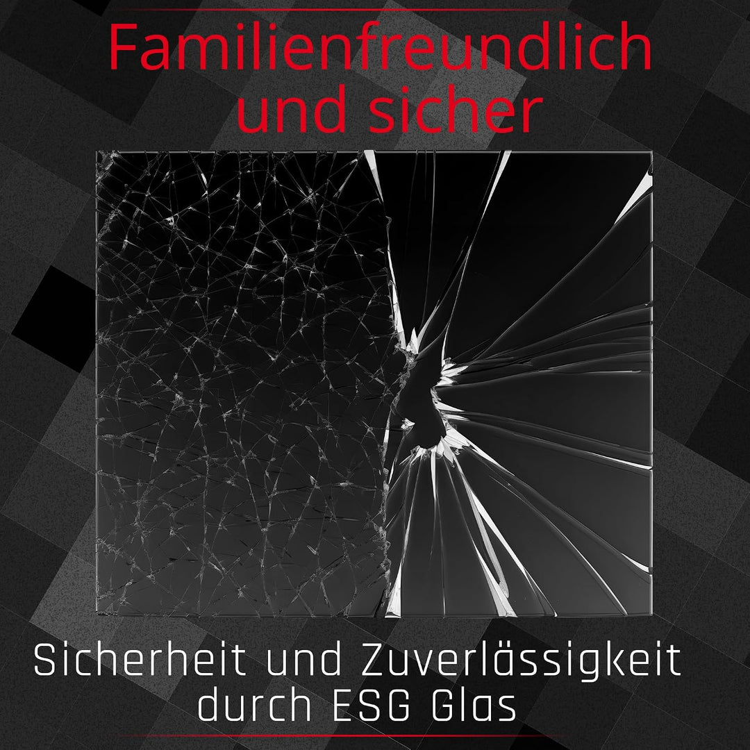 BIJON Glasplatte Rechteck für Kaminofen mit Dichtlippe, Glasbodenplatte - Funkenschutzplatte Glas mi