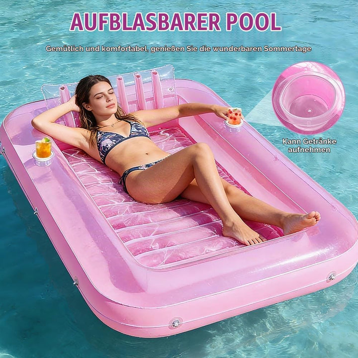 178x116cm Aufblasbare Tanning Pool mit Kühler Aufblasbarer Sonnenpool, Tanning Pool Luftmatratzte Po