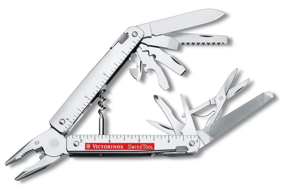 Victorinox, Multifunktionstool, Swiss Tool X Plus Ratchet, Taschen Werkzeug, 40 Funktionen, Kombi-Sp