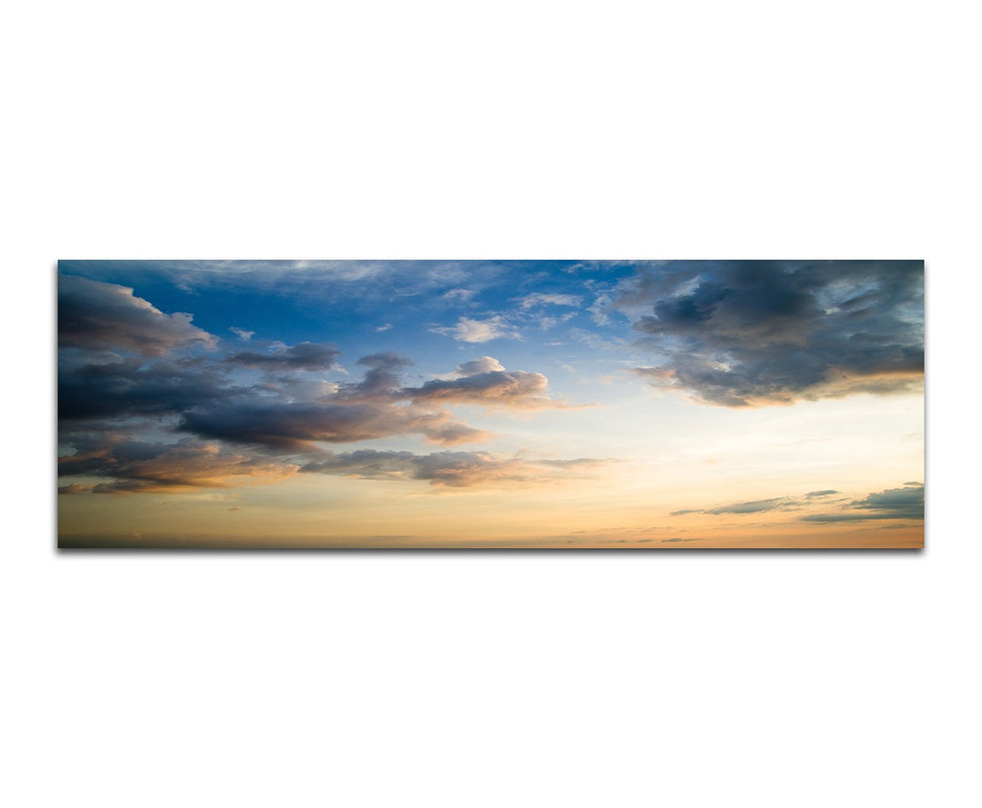 Paul Sinus Art Panoramabild auf Leinwand und Keilrahmen 150x50cm Himmel Wolken Sonnenstrahlen