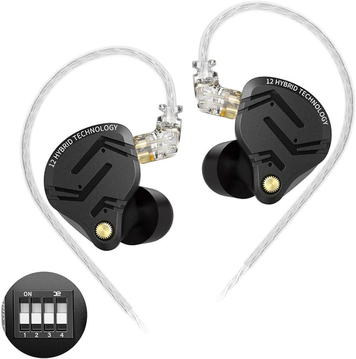 Yinyoo KZ ZS12 PRO X In Ear Monitor Kopfhörer Kabel,1DD 5BA 4-Schalter-Abstimmung IEM,Super Linearer