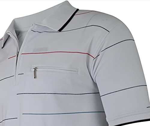Soltice Herren Kurzarm Poloshirts, Gestreifte Poloshirts, Blousonshirts, Golfshirts mit Brusttaschen