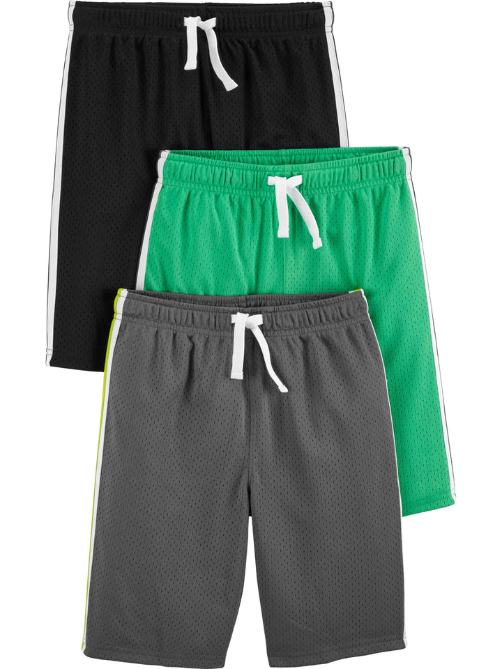 Simple Joys by Carter's Mesh-Shorts, für Kleinkinder, Jungen, 3er-Pack 4 Jahre Schwarz/Grün/Grau, 4