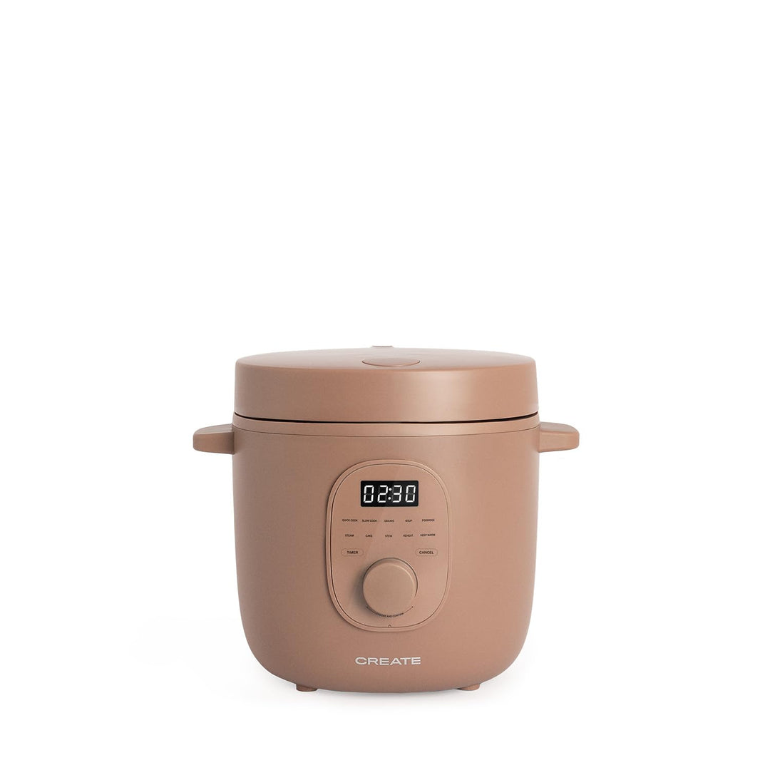 CREATE Rice Cooker Studio, elektrischer Reiskocher, multifunktional, 1,2 l, Mokka/programmierbar bis