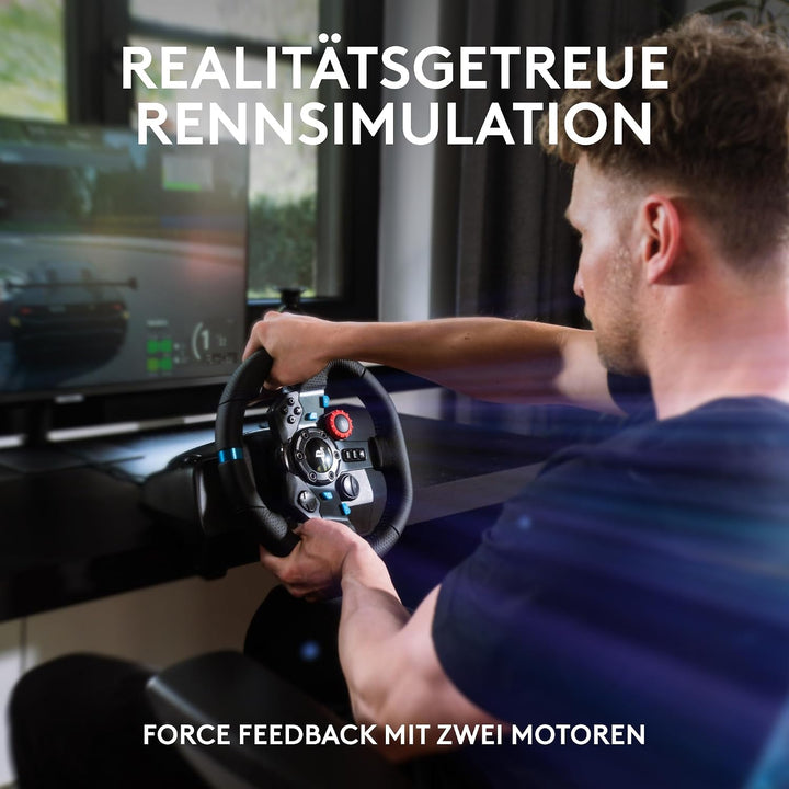 Logitech G G29 SE Driving Force Rennlenkrad und Pedale, Force Feedback, echtes Leder + Logitech G Dr
