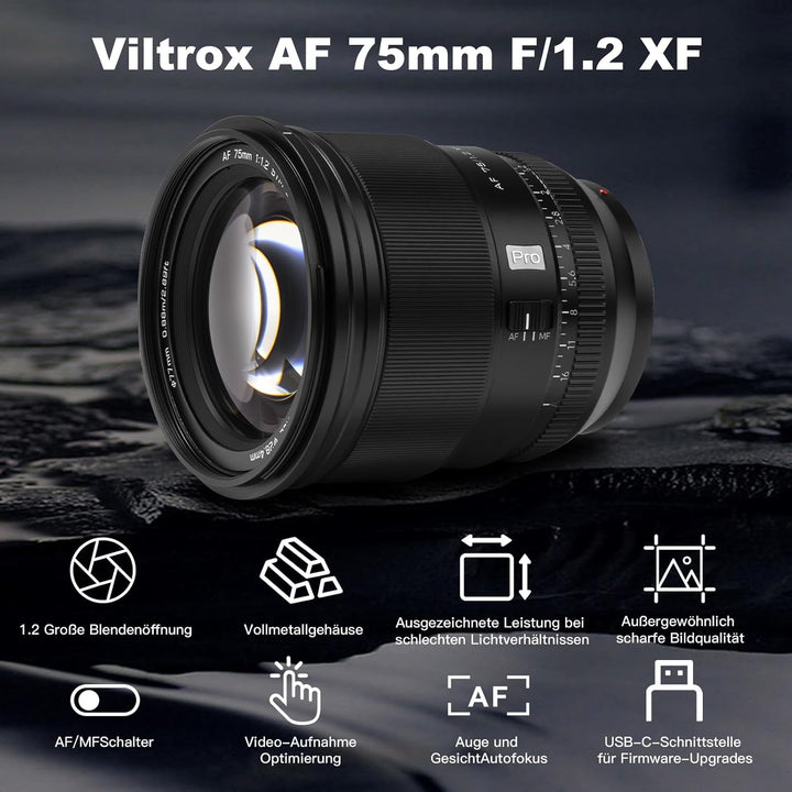 VILTROX 75mm F1.2 Pro APS-C Prime Autofokus Objektive für Fuji X Mount Kamera Objektive Standard Cam
