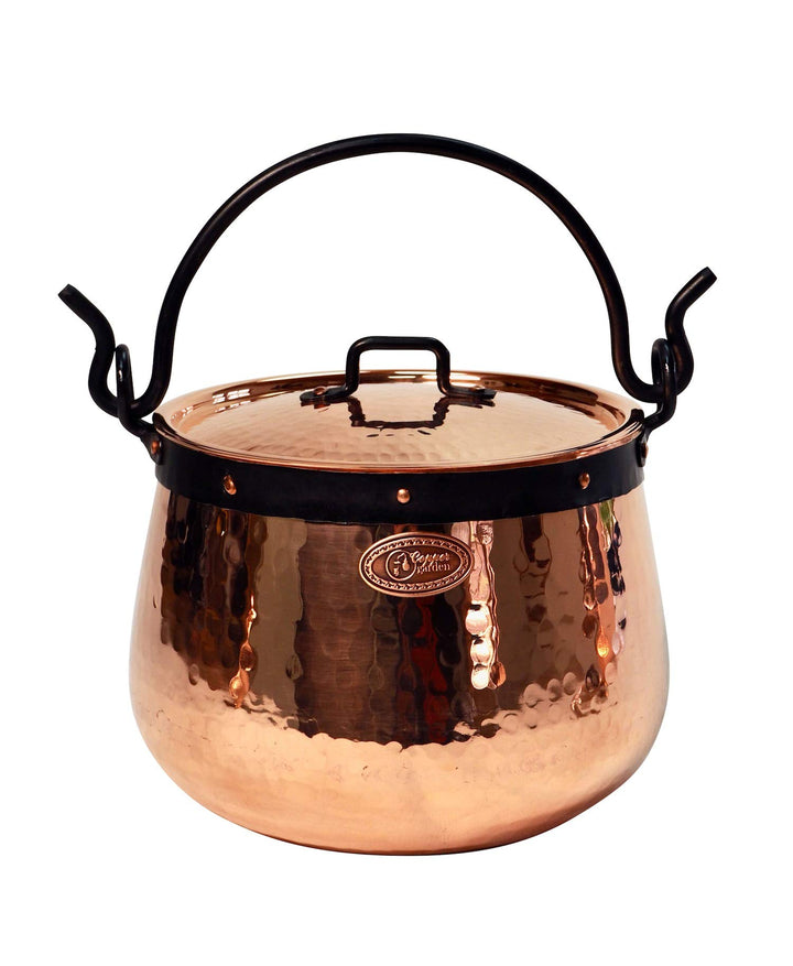 CopperGarden Kupferkessel 3 L mit Henkel + Deckel I Robuster Kessel aus verzinntem Kupfer: Ideale Wä