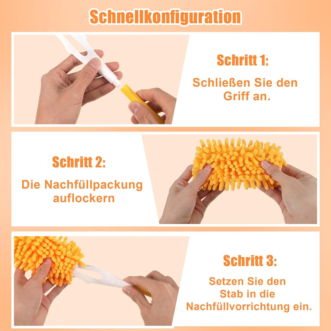 9 Stück Staubwedel Waschbar Für Swiffer Duster Staubmagnet Nachfüllpack, 360°Für Swiffer Staubmagnet