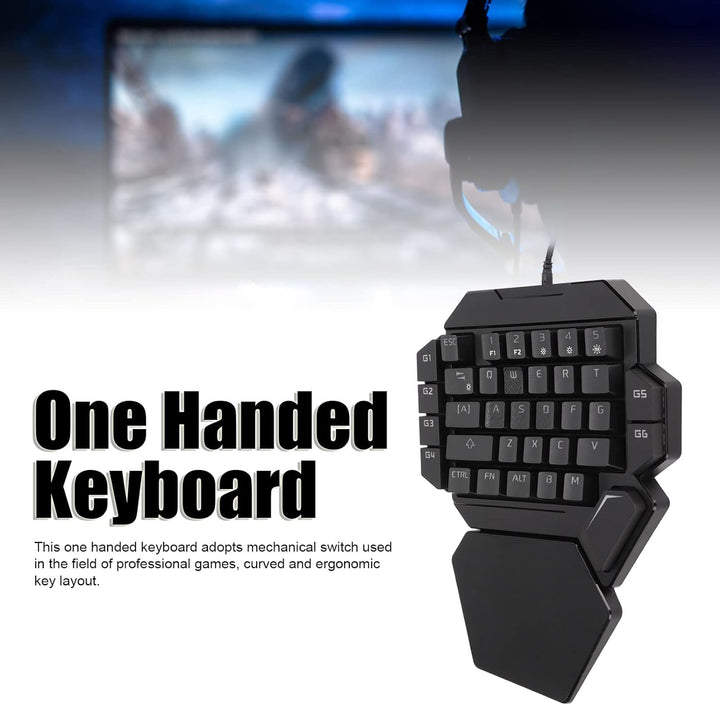 ciciglow Einhand-Gaming-Tastatur, K50 Wired RGB Backlit Mechanical Half Keyboard 35 Keys Portable Ga