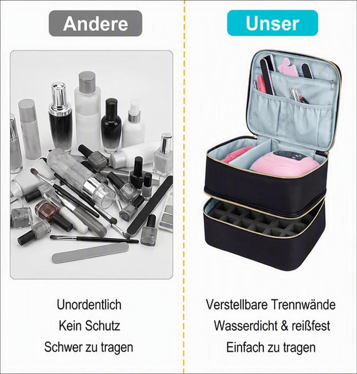 Doppelschicht Nagellack Aufbewahrung, Tragbarer Nagellack Organizer
