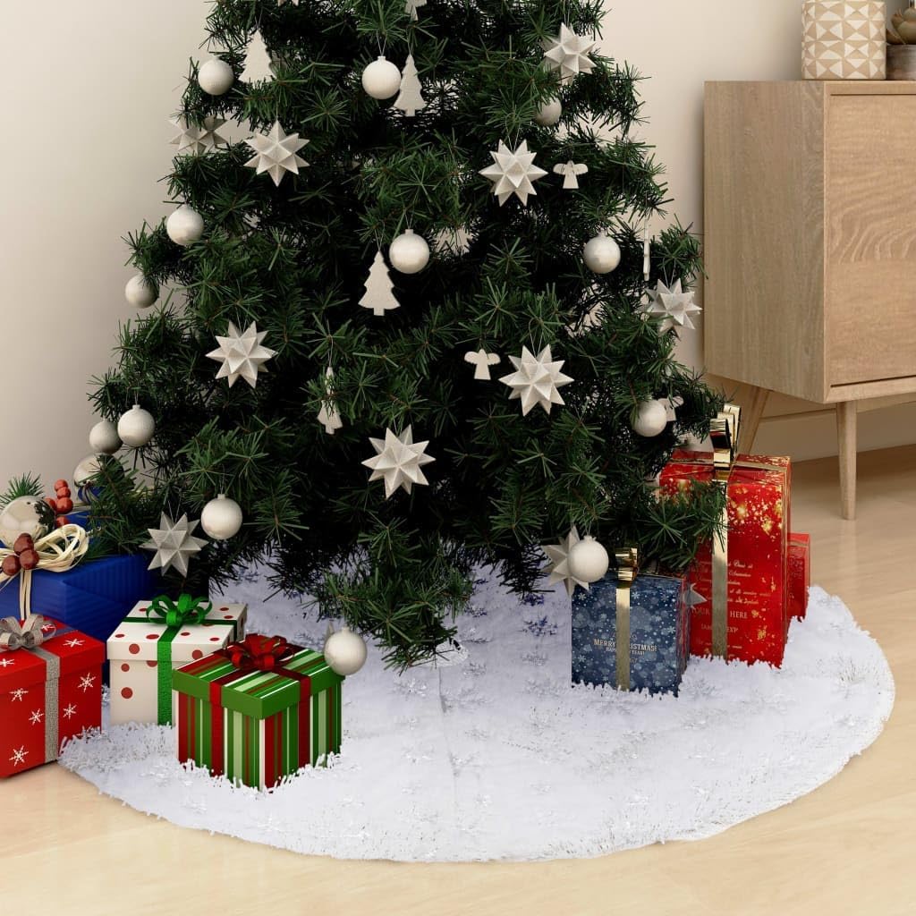 vidaXL Luxus Weihnachtsbaumdecke Christbaumdecke Weihnachtsdeko Weihnachtsbaum Rock Decke Bodenmatte