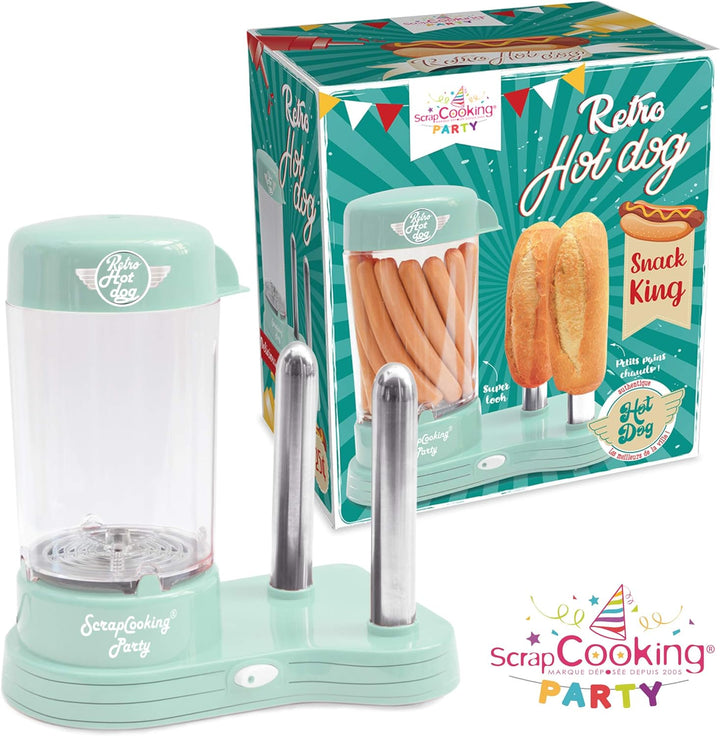 SCRAP COOKING 601 Hot Dogs Maschine für 12 Wurst & 2 Brote, Retro-Stil, Vintage, Grillen, Partys, Ke