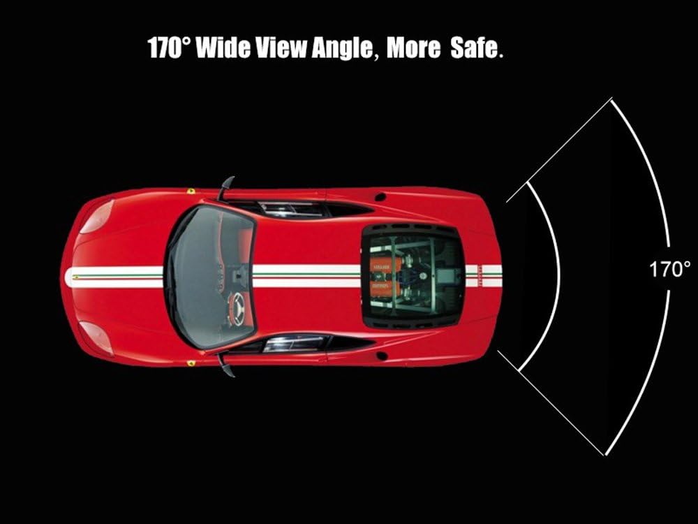 Auto Rückfahrkamera in Kennzeichenleuchte Weitwinkel mit Radar Sensor Einparkhilfe,Nacht Visionen HD