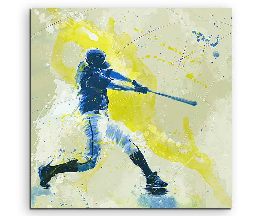 Paul Sinus Art Baseball III 60x60cm SPORTBILDER Splash Art Wandbild Aquarell Art