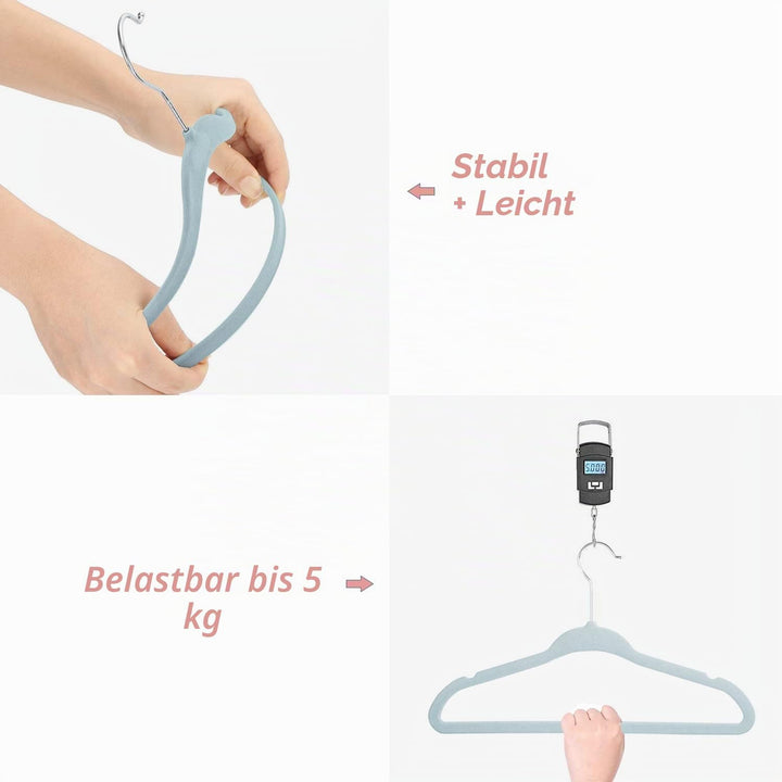 Mangokit Basics Kids Velvet Hangers 50 Pack, Anti-Rutsch-Baby-Bügel, platzsparende Nursery Kleiderbü