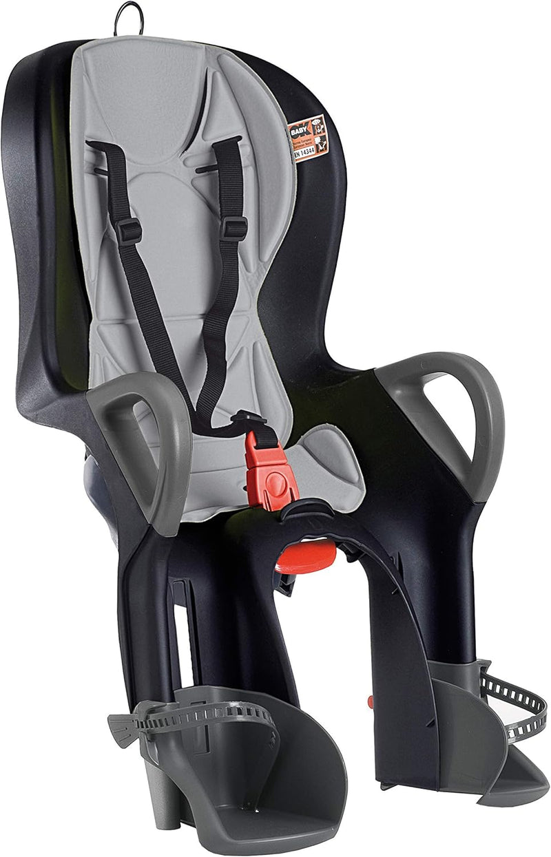 OKBABY 10+ - Fahrradsitz hinten für Kinder bis 22 kg mit Liegefunktion - Schwarz und Grau, Schwarz u