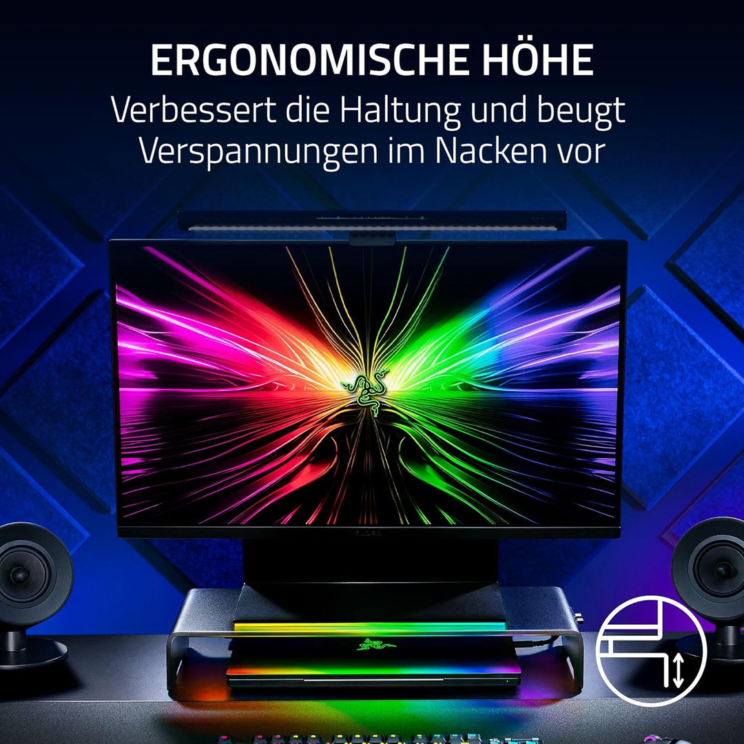 Razer Monitor Stand Chroma - Aluminium Monitor Ständer mit 4-fach-USB-C Hub mit Chroma RGB (50cm x 2