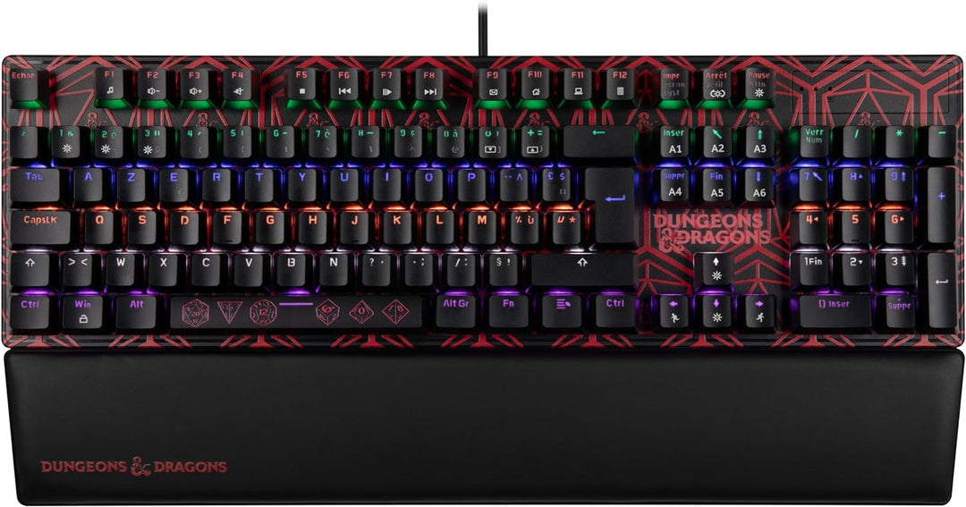 Konix Dungeons & Dragons Kabelgebundene mechanische Gaming-Tastatur AZERTY - Anti-Ghosting - 20 Lich