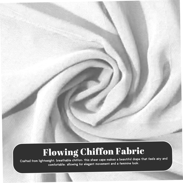 Gcroet Chiffon-Umhang für Damen, transparenter Poncho-Schal zum Überziehen für Abendkleider, Hochzei