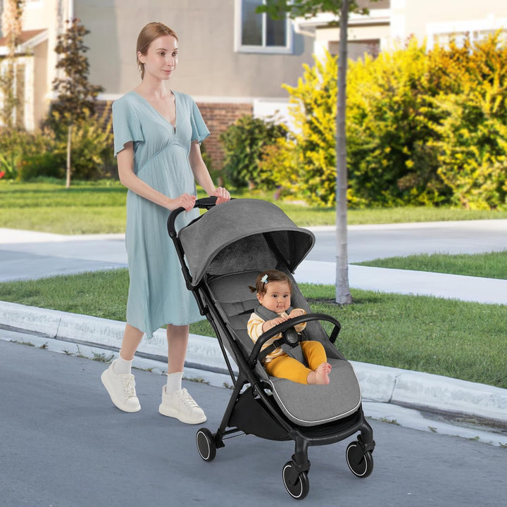 COSTWAY Kinderwagen klappbar, Reisebuggy mit Liegefunktion, Kinderbuggy tragbar mit verstellbarer Rü