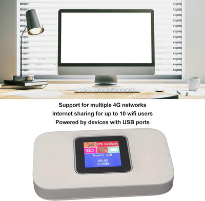 Focket Mobiler 4G-LTE-WLAN-Hotspot, Tragbarer WLAN-Hotspot-Router, 300 Mbit/s High-Speed-Pocket-WLAN