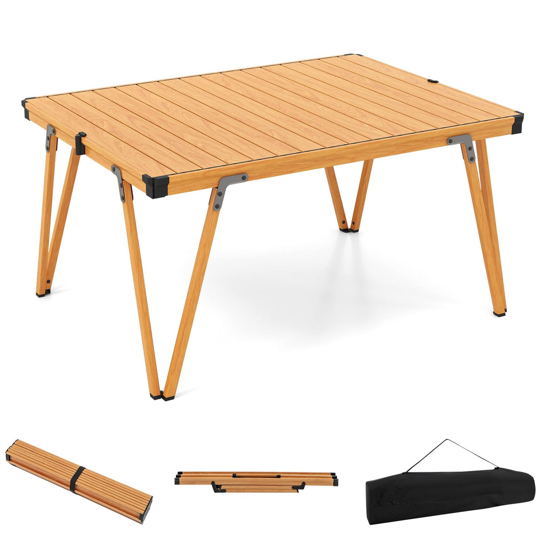 GOPLUS Campingtisch klappbar, 93 x 69 x 47,5 cm Klapptisch Outdoor aus Aluminium bis 80kg belastbar,