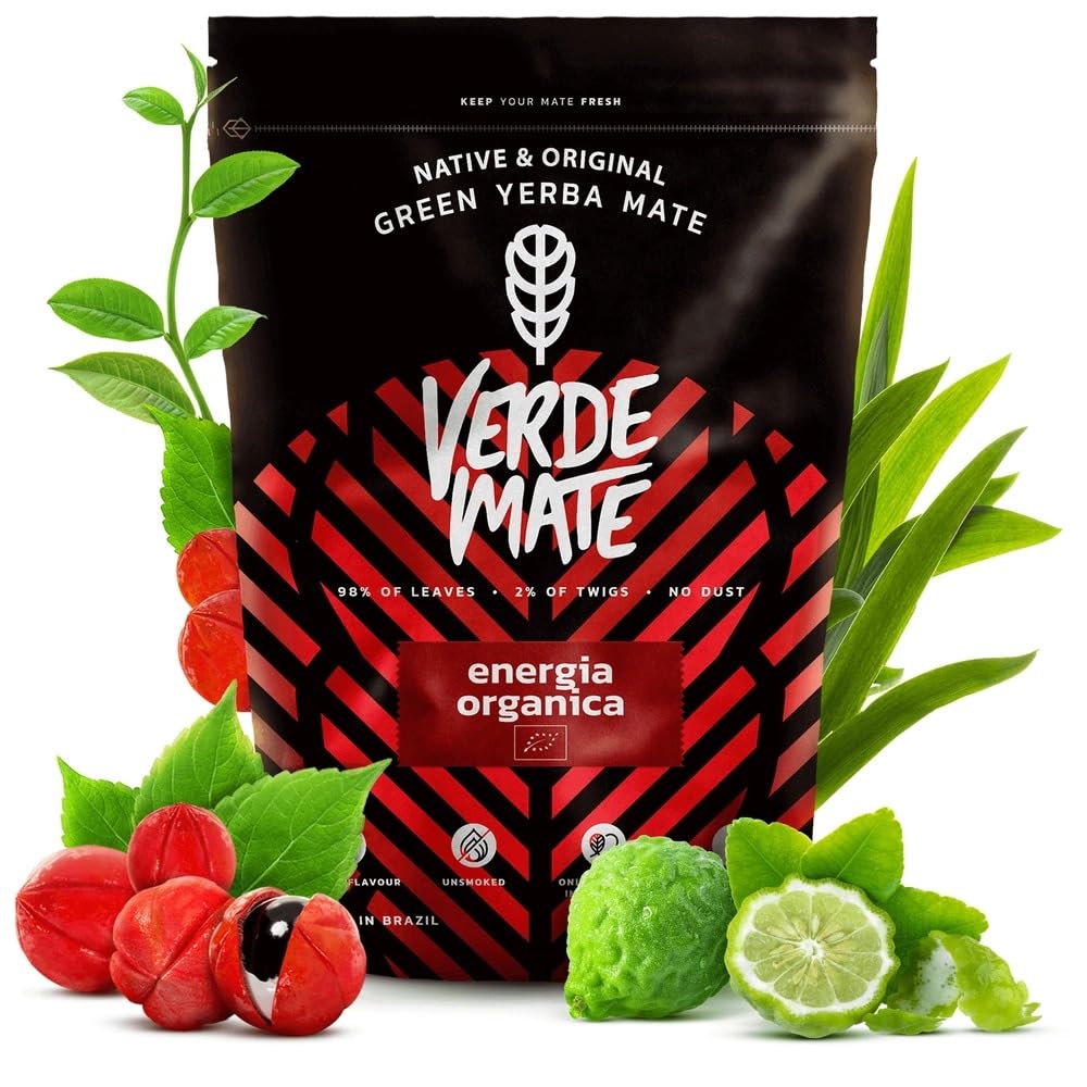 Mate Tee Bio Verde Mate Set 1,2kg - Brasilien Yerba Mate - 5mm Grobe Blätter - Luftgetrocknet Sin Hu