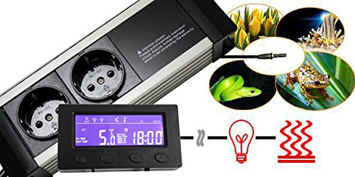 OCS.tec Digitaler Thermostat Thermo Dimm-Control Zeitschaltuhr Alarm Aquarium Terrarium Reptilien Fi