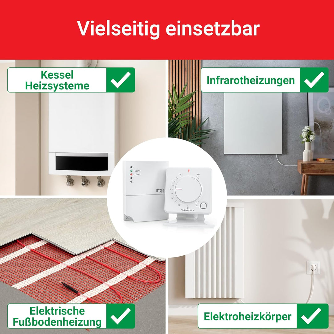 Elektrobock Funk Raumthermostat, BPT012, 158 x 181 x 62 mm