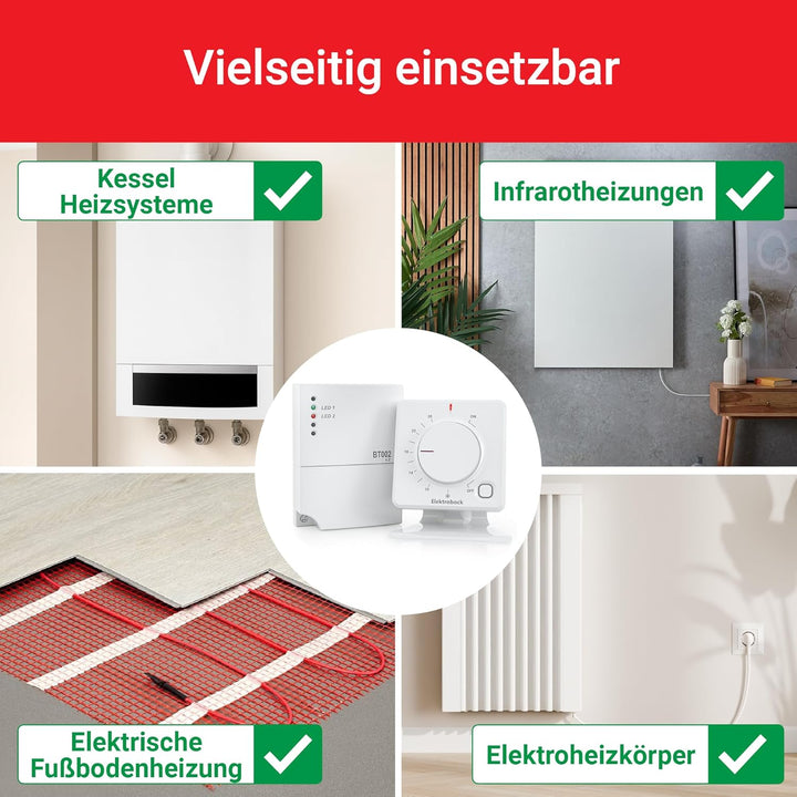 Elektrobock Funk Raumthermostat, BPT012, 158 x 181 x 62 mm