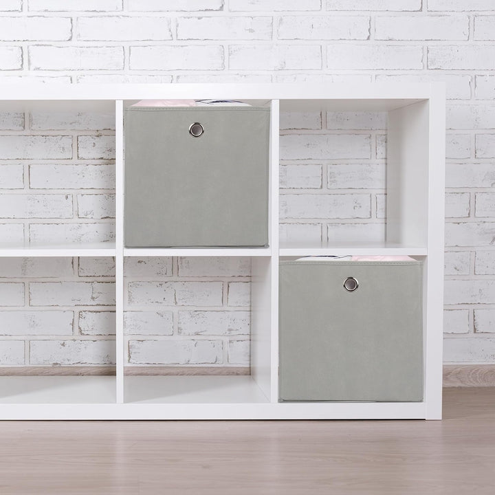 Relaxdays Aufbewahrungsbox 4er Set, Faltbare Regalboxen, HxBxT: 30 x 30 x 30 cm, Grifflöcher, Faltbo