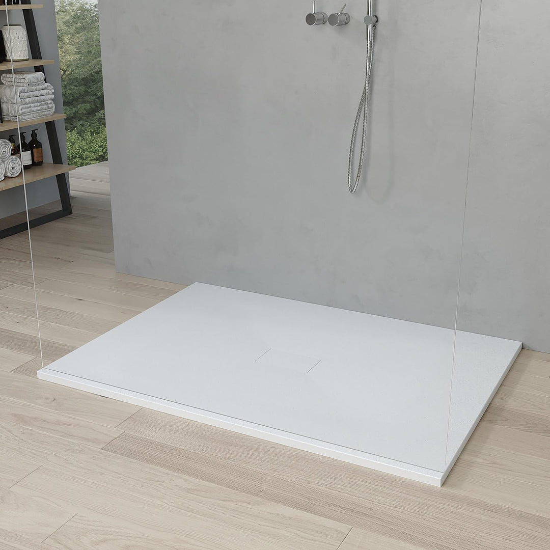 AQUABATOS SMC Duschwanne 140x100 cm Weiss Eckig Quadratisch Duschtasse Duschbecken Brausewanne Braus