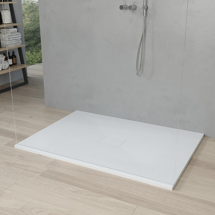 AQUABATOS SMC Duschwanne 140x100 cm Weiss Eckig Quadratisch Duschtasse Duschbecken Brausewanne Braus