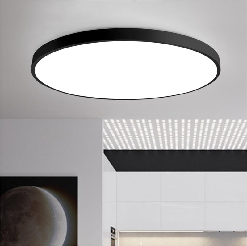 JDONG LED Deckenleuchte dimmbar mit Fernbedienung 54W Schwarz Round Deckenlampe Metall Modern Design