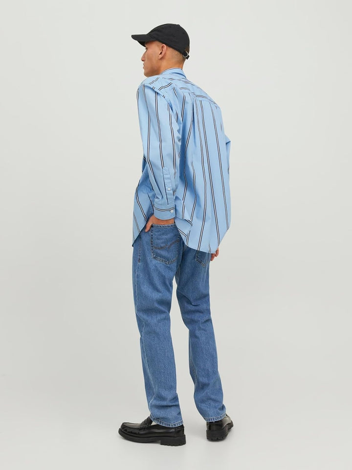 JACK &amp; JONES Male Relaxed Fit Jeans JJICHRIS JJORIGINAL SQ 735 Relaxed Fit Jeans 30W / 30L Blue Deni