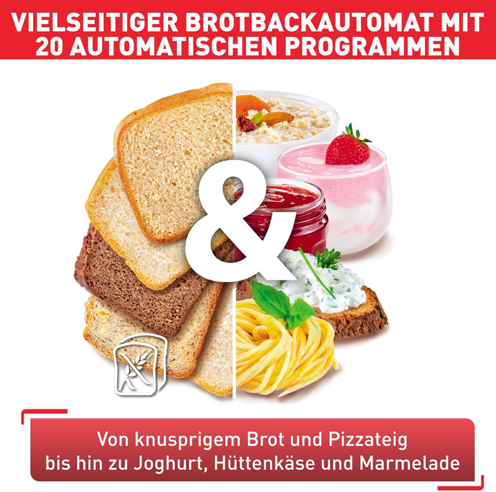 Tefal PF240E Pain & Délices Brotbackautomat | 20 automatische Programme | 3 Brotgrössen und Bräunung