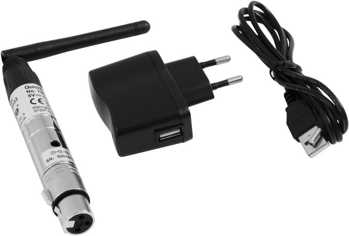 EUROLITE Set QuickDMX 1x Sender + 2X Empfänger | Kompakter DMX-Funksender mit 2 DMX-Funkempfängern