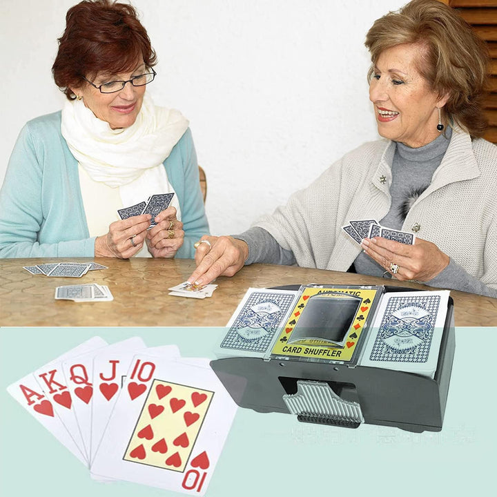 Kartenmischer 2 Deck，Automatischer Mischgerät zum Mischen von Karten, Kartenmischmaschine, batterieb