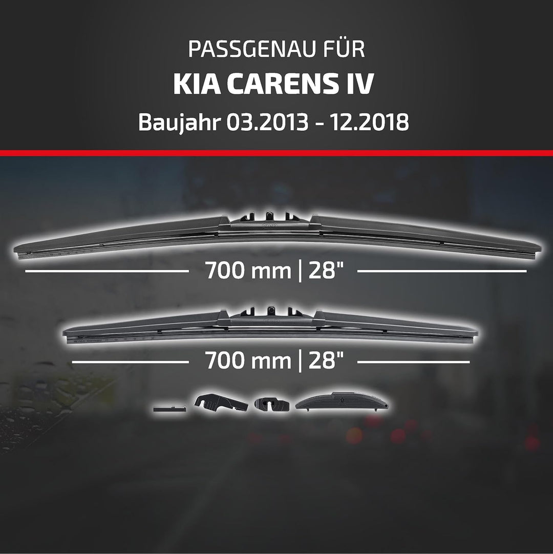 HEYNER® Scheibenwischer-Set HYBRID Kompatibel für Kia Carens (Bj. 13-20)
