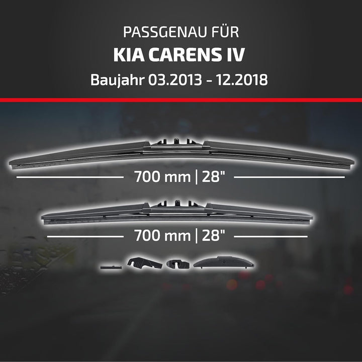 HEYNER® Scheibenwischer-Set HYBRID Kompatibel für Kia Carens (Bj. 13-20)