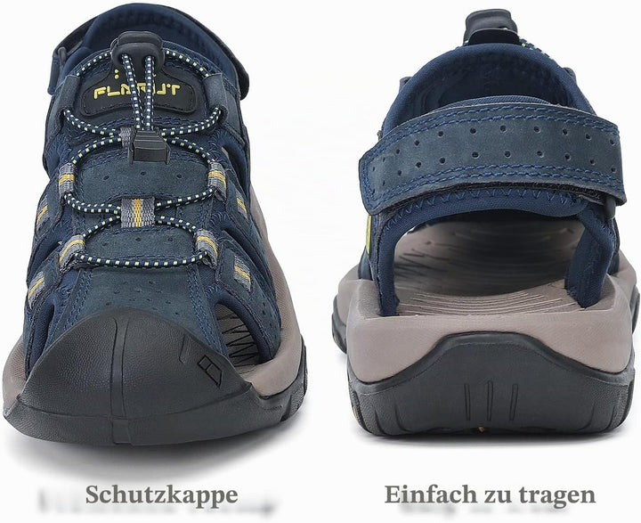 FLARUT Sandalen Herren Outdoorsandalen Sommer Wanderschuhe Trekkingsandalen Leder Strand Wandersanda
